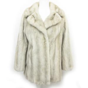 金SAGA サファイアミンクファーコート ジャケット グレー ベージュ系 ECR13 0123