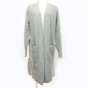 近年モデル ロング ニット カーディガン 長袖 ウール カシミア混 グレー XS 国内正規品 0211 ECR14