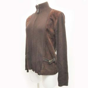 Aquascutum ジャケット ラムレザー切替 ウール 茶