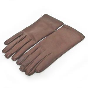 ラムレザーグローブ 手袋 ロゴ ブラウン M