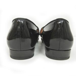 LANVIN COLLECTION ローファー チェーン キルト エナメル レザー ブラック 23