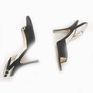 JIMMY CHOO サンダル ピンヒール ビジュー バックストラップ サテン 23cm ブラック
