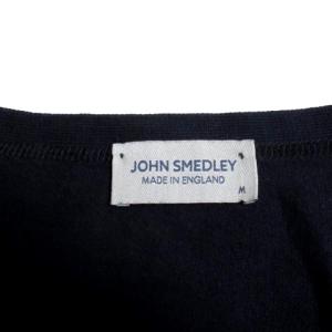 JOHN SMEDLEY カーディガン ニット 長袖 Vカラー コットン M ネイビー