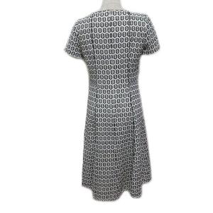 ANAYI ワンピース 近年 総柄 ひざ丈 半袖 ブラック ホワイト 38