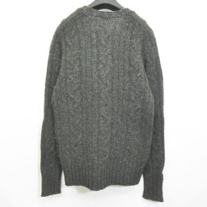 MARGARET HOWELL ケーブルニット セーター ウール 長袖 チャコールグレー L 0422 IBO22