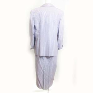 GIVENCHY ヴィンテージ セットアップ ロングスカート スーツ ストライプ 薄紫 44 0424 IBO22