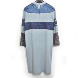 GRACE CONTINENTAL 美品 近年モデル 19AW ワンピース レース 切替 ボーダー 7分袖 灰 グレー 系 36 S IBO22 0424