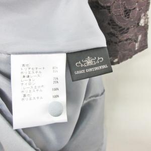 GRACE CONTINENTAL 美品 近年モデル 19AW ワンピース レース 切替 ボーダー 7分袖 灰 グレー 系 36 S IBO22 0424