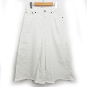 17SS ホワイトデニム ワイドパンツ  ガウチョパンツ ストレッチ 白 38