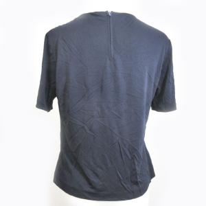 LEONARD FASHION カットソー Tシャツ 半袖 ラインストーン ロゴ L ネイビー