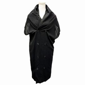 AD1991 ヴィンテージ アーカイブ ノースリーブ ワンピース 変形 ドレープ リネンウール 黒 ブラック S 0915