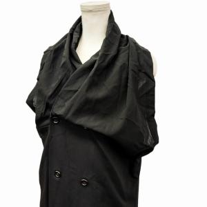 Tao AD1991 ヴィンテージ アーカイブ ノースリーブ ワンピース 変形 ドレープ リネンウール 黒 ブラック S 0915