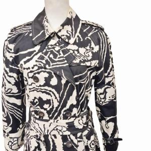 GUCCI トレンチコート ベルテッド 総柄 ブラック ホワイト