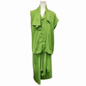 Tao 80s ヴィンテージ アーカイブ セットアップ シャツ ブラウス ロング スカート 変形デザイン アシンメトリー 緑 約S?M