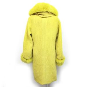 EPOCA ロングコート ジャケット ウール 衿フォックスファー イエロー 40