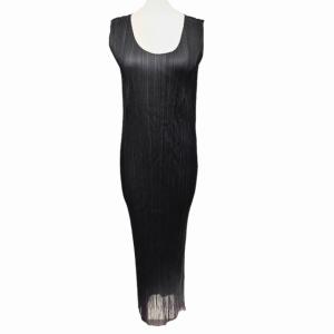 ISSEY MIYAKE プリーツ ノースリーブワンピース スリット ブラック 4