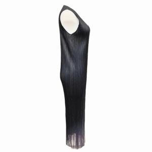 PLEATS PLEASE ISSEY MIYAKE ISSEY MIYAKE プリーツ ノースリーブワンピース スリット ブラック 4