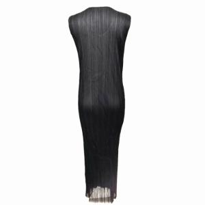 PLEATS PLEASE ISSEY MIYAKE ISSEY MIYAKE プリーツ ノースリーブワンピース スリット ブラック 4
