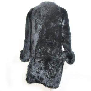 Grace Class ラム フォックス ファー コート 毛皮 ノーカラー 黒