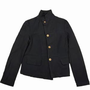 COMME des GARCONS COMME des GARCONS コムコム 美品 AD2010 11SS ポリ縮絨 ねじれ ジャケット 製品染め 黒 ブラック XS 0915