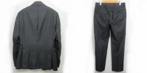 EMPORIO ARMANI JUDA LINE セットアップ スーツ 上下 ウール ストライプ 総裏 2B グレー