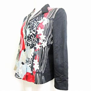 GIORGIO ARMANI テーラードジャケット ブレザー 花柄 シルク裏地 黒 40