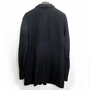 ARMANI COLLEZIONI ニットジャケット ロング ナイロン 比翼仕立て カーディガン ネイビー 46