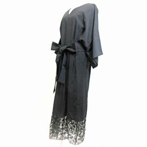 ADORE チュールハウンドトゥースワンピース レース 38 ブラック