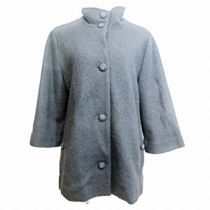 LEONARD SPORT ウール ジャケット ハイネック 花柄裏地 黒 42 0617