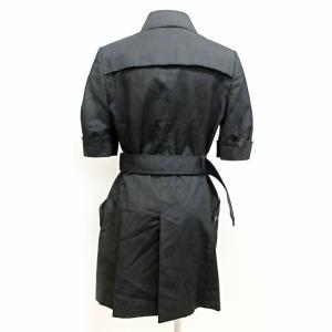 BLACK LABEL Paul Smith 美品 ステンカラー コート ワンピース 半袖 膝丈 黒 40 0710 RRR