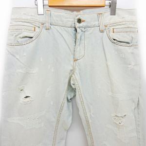 DOLCE&GABBANA 14 CLASSIC クラッシュ デニム パンツ ジーンズ ジーパン 薄青 50 0710 IBO24