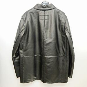 DOLCE&GABBANA レザー ステンカラー ジャケット コート ウール裏地 黒 46 国内正規品 0711 IBO24