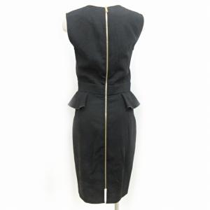 Emilio Pucci ワンピース ノースリーブ タイト フリル ストレッチ 黒 40 国内正規品 0718 IBO24