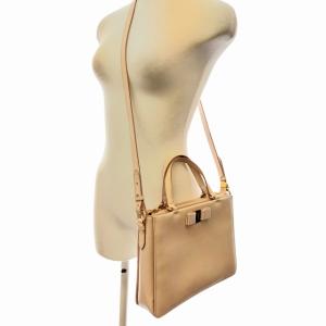 Salvatore Ferragamo AB-21E298 2WAY ヴァラリボン ハンドバッグ レザー ピンク