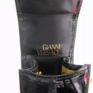GIANNI VERSACE 携帯ホルダー ポーチ ショルダーバッグ メデューサ プレート チェーン ブラック