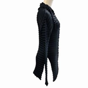 ISSEY MIYAKE 90s ヴィンテージ 銀タグ プリーツ ロングカーディガン長袖 黒 M