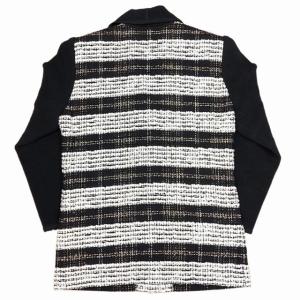 Leilian タグ付 ツイード ジャケット ブレザー 金ボタン ニット 切り替え 白 黒 40 0927