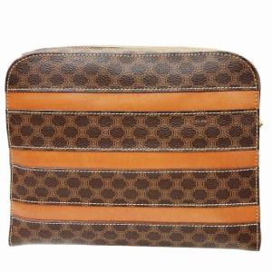 CELINE ヴィンテージ オールド ショルダーバッグ クロスボディ マカダム柄 PVC ブラウン