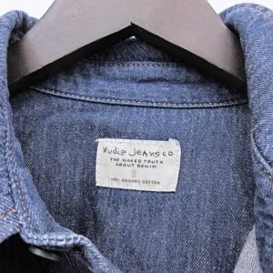 Nudie Jeans デニムシャツ ワークシャツ コットン 長袖 インディゴ S