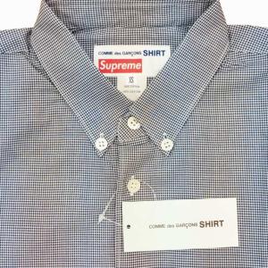 Supreme ×コムデギャルソン Gusset Shirt コラボ 長袖シャツ チェック柄 ドット デジカモ