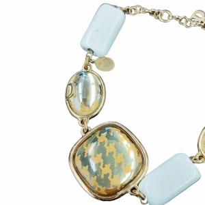 Dior ブレスレット バングル アクセサリー 腕輪 千鳥格子 ビーズ ビジュー 大き目 ロゴ ゴールド 1118