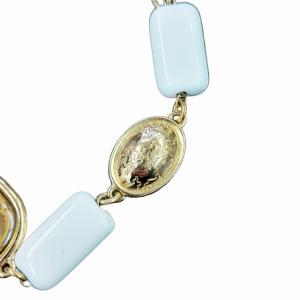 Dior ブレスレット バングル アクセサリー 腕輪 千鳥格子 ビーズ ビジュー 大き目 ロゴ ゴールド 1118