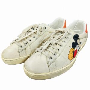 GUCCI ディズニーコラボ スニーカー ユーズド加工 25.5cm 白