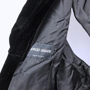 GIORGIO ARMANI ベスト カットソー ベロア ショールカラー ブラック