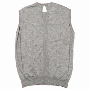 Drawer クルーネックノースリーブニット セーター カシシル カシミヤ シルク 18G グレー 1 1123 RRR