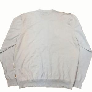 LEONARD PARIS シルク×ウール 切替 カーディガン ニット 羽織り ライトグレー 44 1203