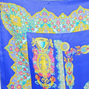 VERSACE atelier-versace スカーフ シルク 総柄 メデューサ 曼荼羅 青 1226 RRR