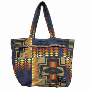 PENDLETON x タイオン TAION ダウン リバーシブル トートバッグ ショルダーバッグ ネイティブ柄 紺 ネイビー 0105
