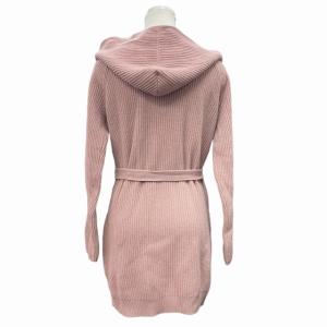Max Mara ガウン カーディガン ニット フード 白タグ 長袖 ピンク IBO33 0127