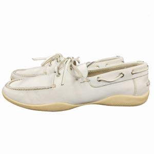 PRADA SPORT デッキシューズ モカシン 靴 ホワイト 約27?27.5cm 0121 IBO33